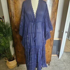Blue Boheme Long crochet/lace dress NWOT